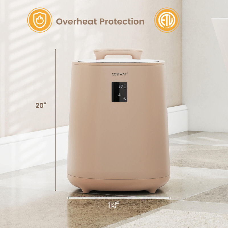 Chauffe-serviettes de luxe pour salle de bain 18 L avec affichage à DEL et arrêt automatique brun, Brun