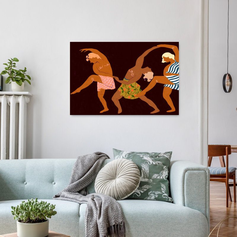 Art mural contemporain, figure de danse rythmique, H 24 po x l 36 po
