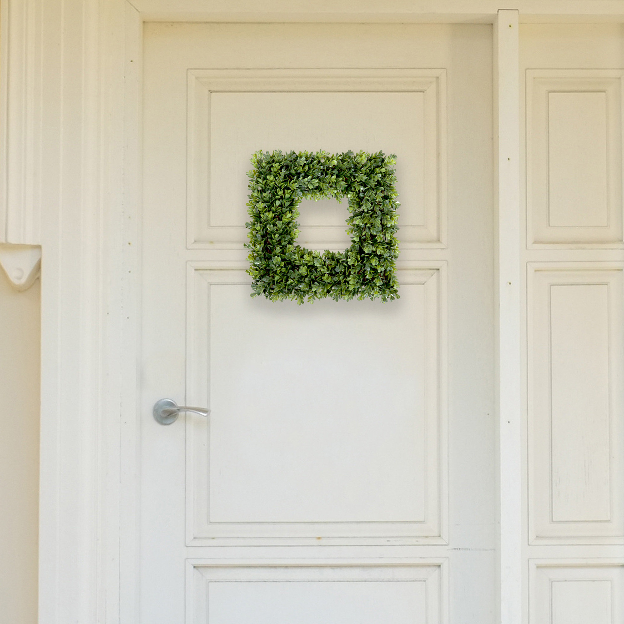 The Holiday Aisle® Boxwood Wreath 16.5Inch Square UV Resistant