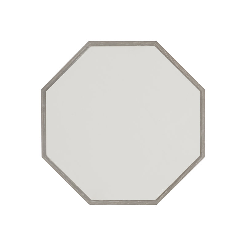 Transitional Octagonal Accent Table in Gray Truffle and White