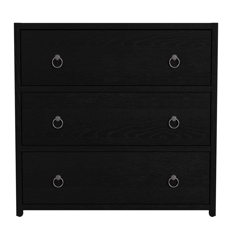 Lark 3 Drawer Dresser, Black
