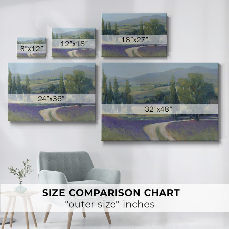 Lavender Meadow II-Gallery Wrapped Canvas, H 12 po x l 18 po