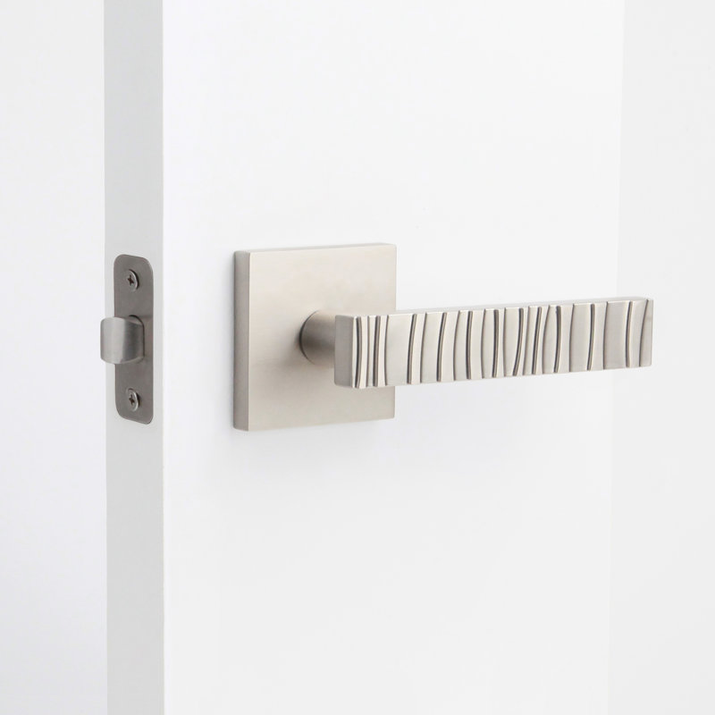 Poignée de porte intérieure Groove, Gauche, Passage, Nickel satiné