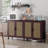 70" Rattan Buffet Cabinet With Adjustable Shelves - 4 Door Sideboard With Ample Storage