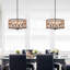Lustre tambour en rotin tissé à la main à 4 lumières de 20 po de style bougie