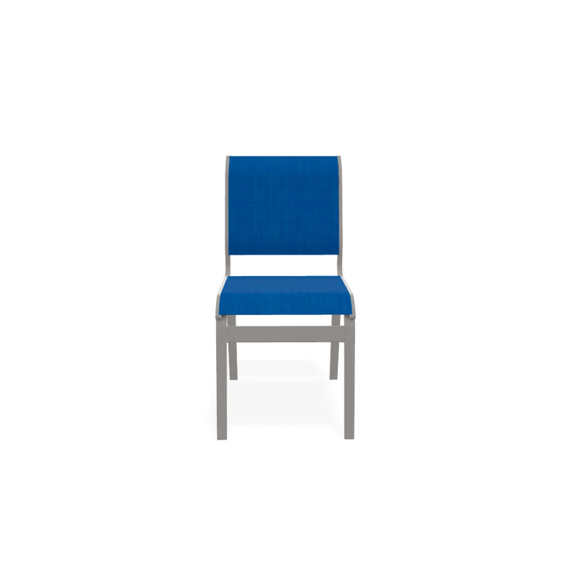Chaise d'appoint de salle à manger Hiraku, Gris chaleureux texturé, Bleu pacifique 28D