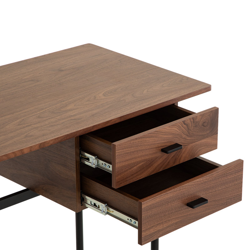 Canyon Two Drawers Dressing Table, Walnut/Black