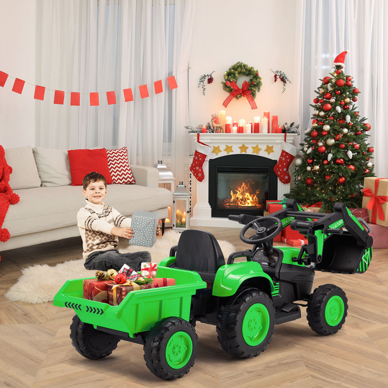 Green 12-Volt Kids Ride-On Tractor with Remote Control