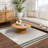 Abstract Machine Woven Polyproylene Area Rug in Beige-91884291