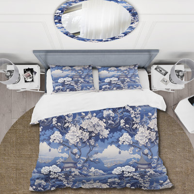 Cobalt Chinoiserie Garden Victorian Pattern I Bedding
