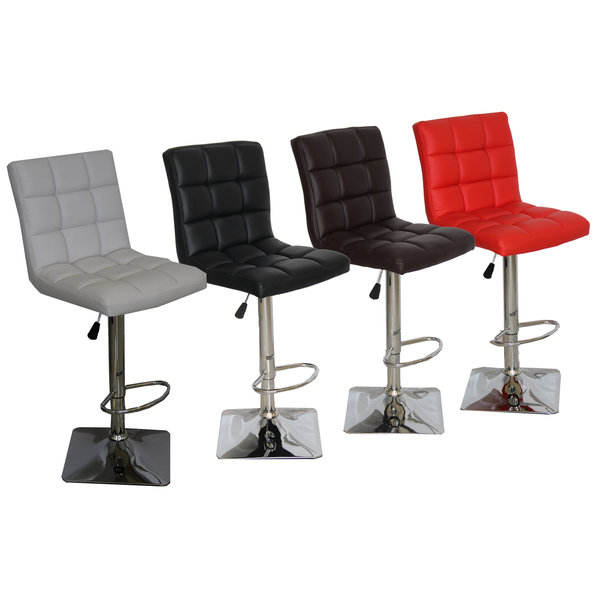 Sondra Swivel Upholstered Faux Leather Adjustable Height Counter Stool, Red