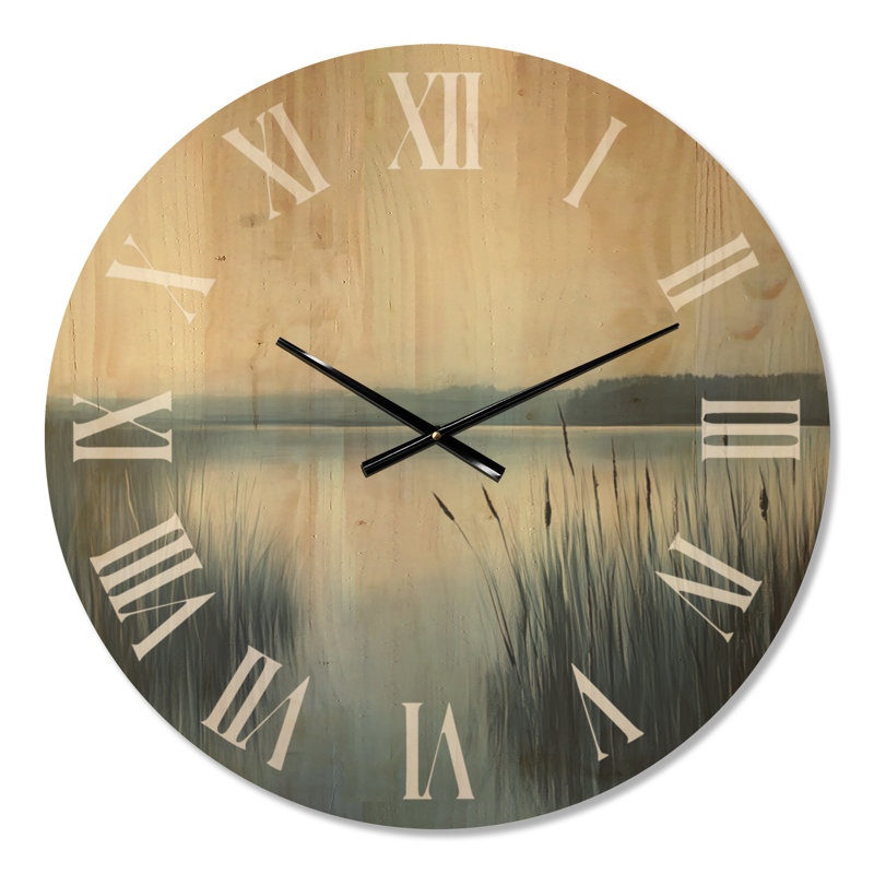 Solid Wood Analogue Wall Clock, Médium