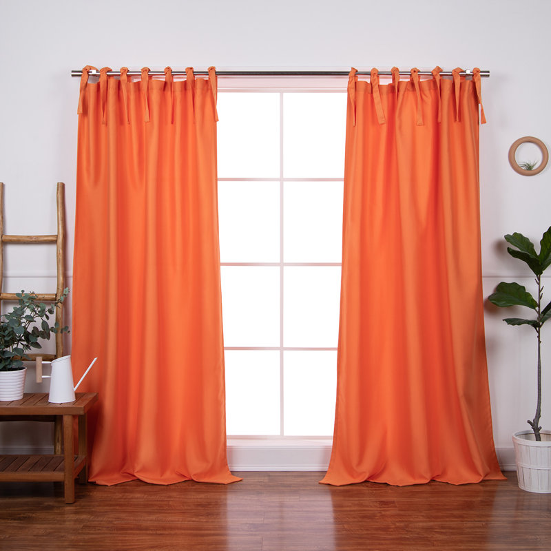 Arusyak Outdoor Tie Top Curtain, Orange