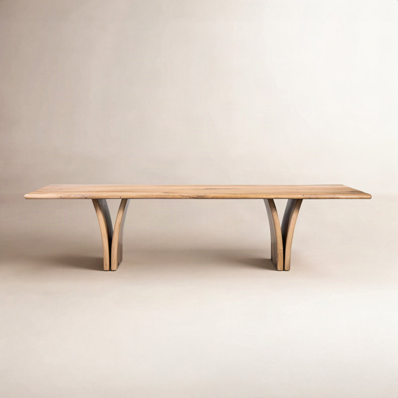 MARCON Oak Double Pedestal Dining Table, Natural