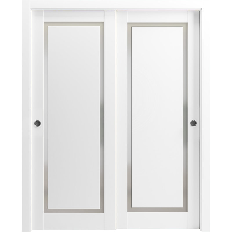 Portes planes coulissantes en bois givré Planum, 84 po x 84 po