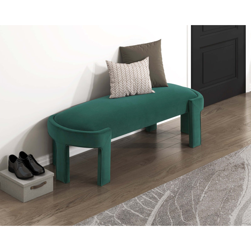 Banc rembourré élégant, Vert