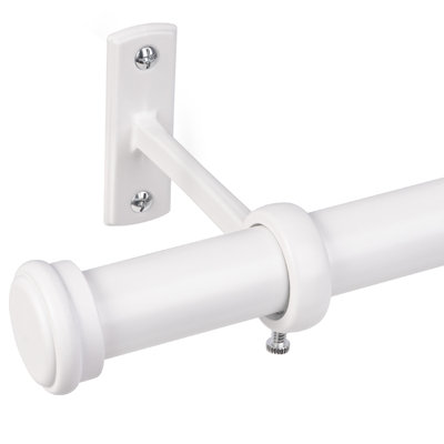 Tringle à rideaux simple de longueur réglable de 1 po de diamètre Aresha pour installation murale / au plafond