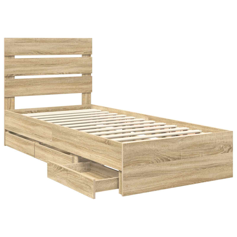 Bed Frame, Small Single (2'6), Sonoma Oak