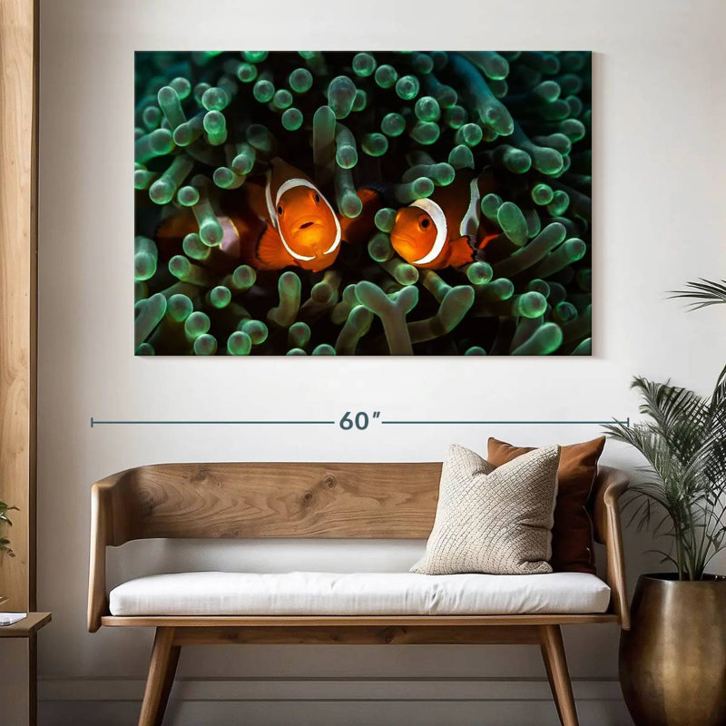 Two Clownfish Hiding, 34" H x 51" W