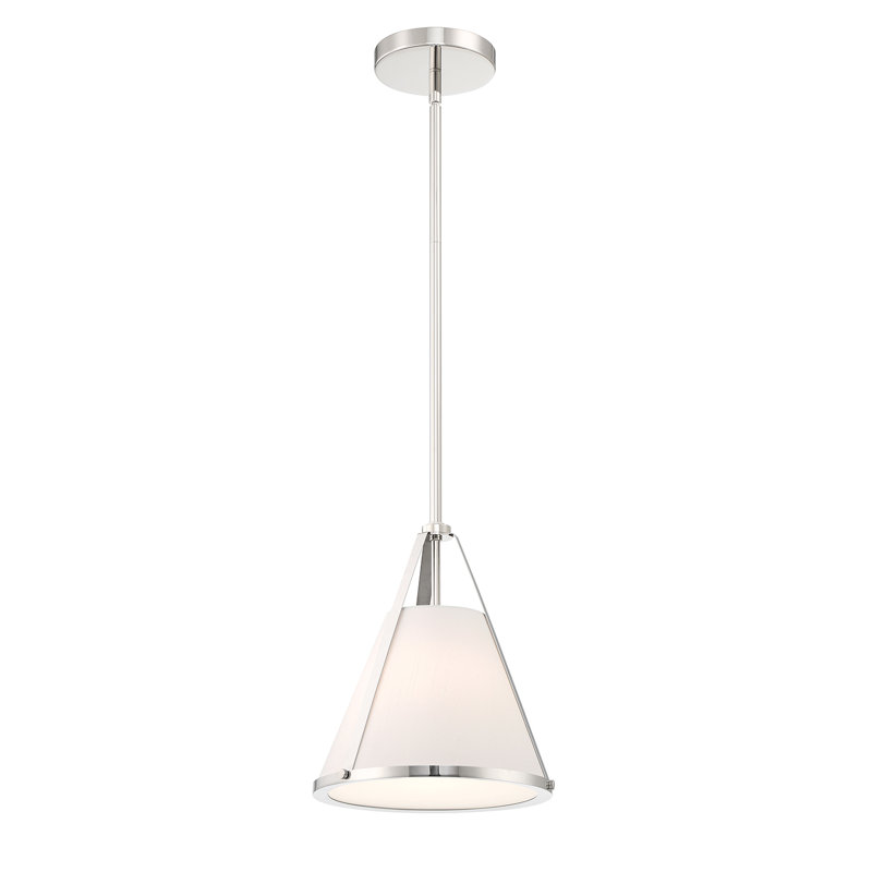 Luminaire suspendu 1 lumière Lanedra, Nickel poli