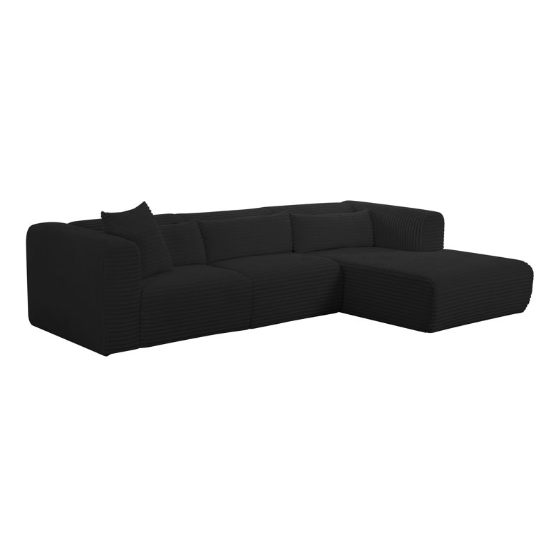 Ensemble modulaire et chaises Chinenye Living, Orienté à gauche (vu de face), Noir, noir, noir, noir