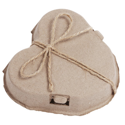 Paquet de 100 boîtes à œufs en forme de cœur en forme de cœur, support à 3 œufs en carton biodégradable vierge avec ficelle en jute pour ferme familiale, marché fermier, rangement d'œufs et bricolage