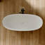Baignoire autoportante 67 po. X 29,5 po à surface solide avec motif de texture de bois. Baignoire en résine de pierre de conception ergonomique.