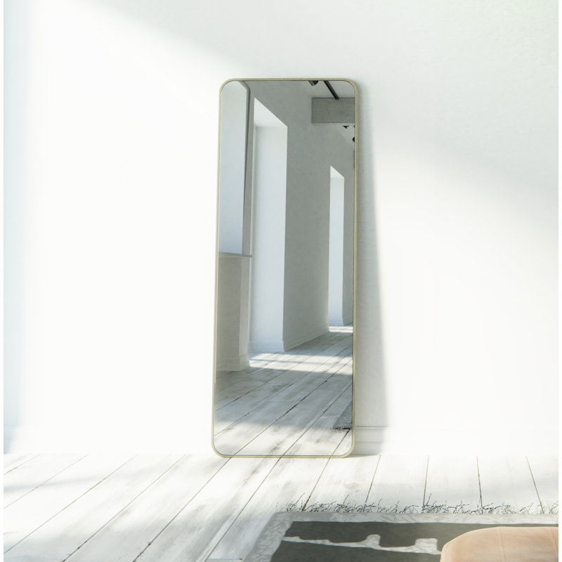 Miroir carré 24 po x 67 po Trinity, Laiton satiné