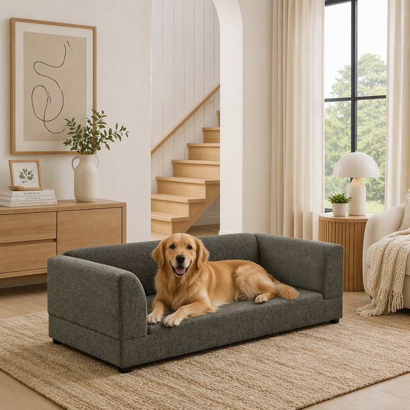 Comfortable Oversized Pet Sofa, Dark Gray