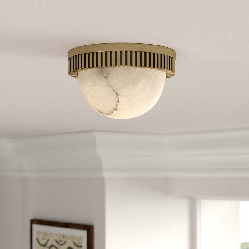 Plafonnier encastré 1 lumière Ainsley, Laiton vieilli