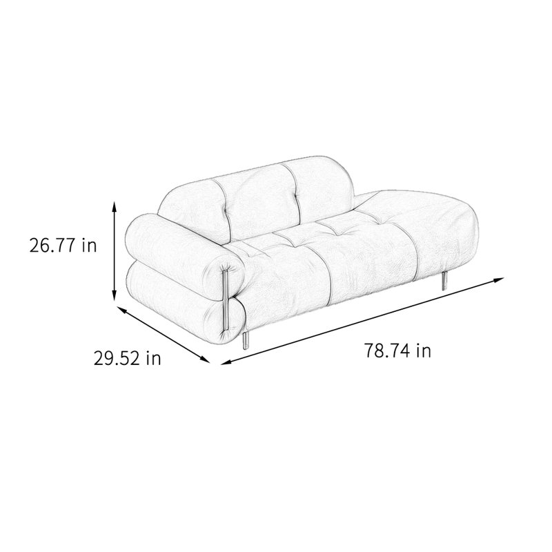 Chaise longue de loisirs créative et moderne, Orange, Orienté à gauche (vu de face)