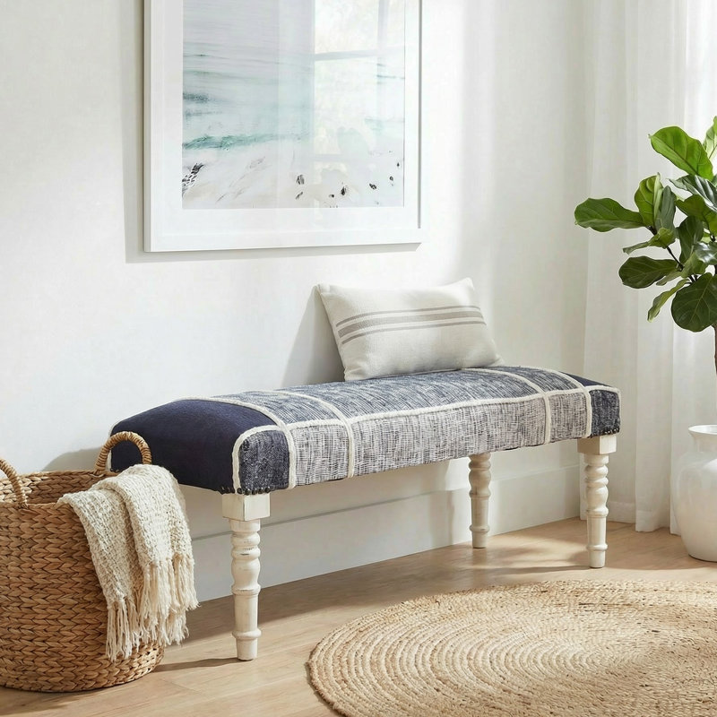 Banc d'appoint rembourré en coton fait à la main