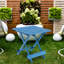 Table pliante en bois massif Backyard - Bleu, portable, peu encombrante, balcon bleu pour patio,