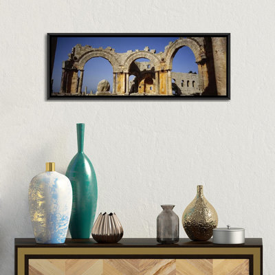 Reproduction de photo panoramique des vieilles ruines d’une église, saint-siméon church, alep, syrie-reproduction de photo sur toile tendue