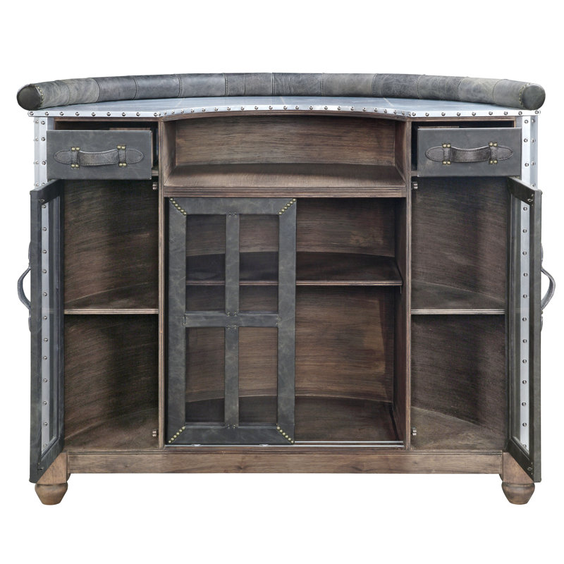 Bar Rahman en demi-cercle ébène antique et aluminium