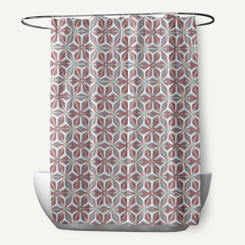 Rideau de douche simple Floral, Corail