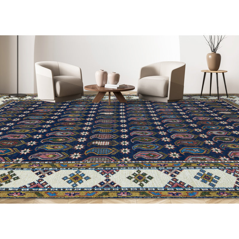Wool Geometric Area Rug, Rectangle 7'9" x 9'8"