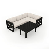 Avion Classic 5 Piece Sectional Set - Black - Cast Lagoon