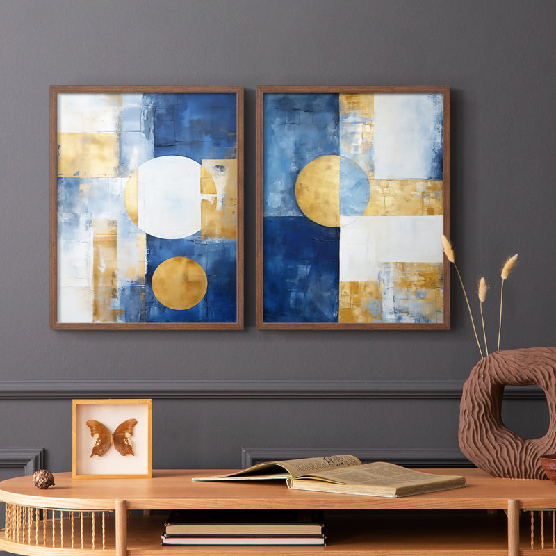 Série ABSTRACT Dxxiv - reproduction encadrée de qualité supérieure - prête à être accrochée - aucun clou requis - aucun clou requis