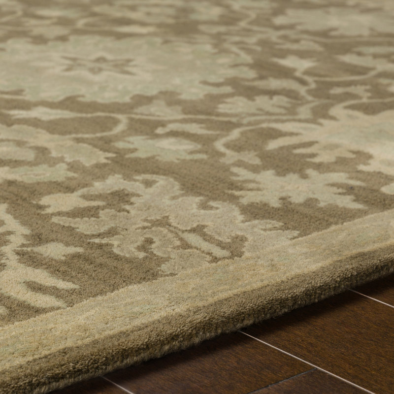 Gurusharan Oriental Hand-Tufted Wool Taupe/Beige/Brown Area Rug, Round 8'
