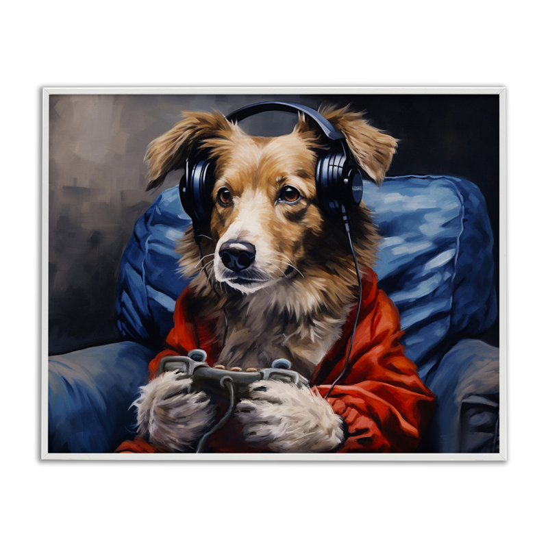 Giclée encadrée par Game Master Dog, conception de Shawna Stewart, H 11 po x l 14 po