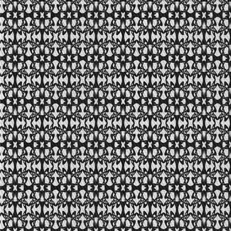 Tapis de zone noire à motifs Ison, Carré 5 pi