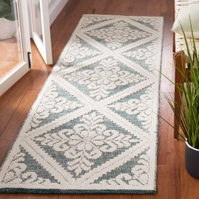 Vermont Hand Woven Wool Damask Rug