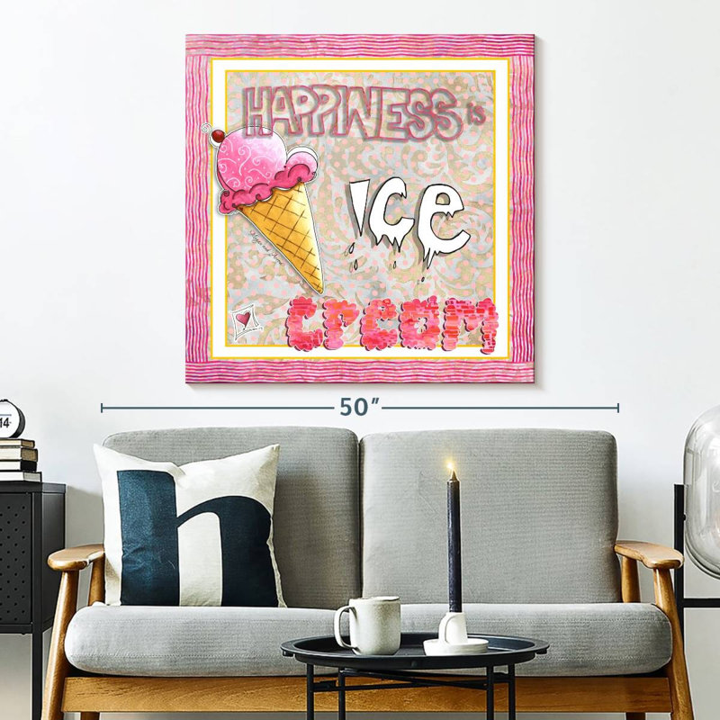 Yarlin My Happiness Is Ice Cream, 33" H x 33" W