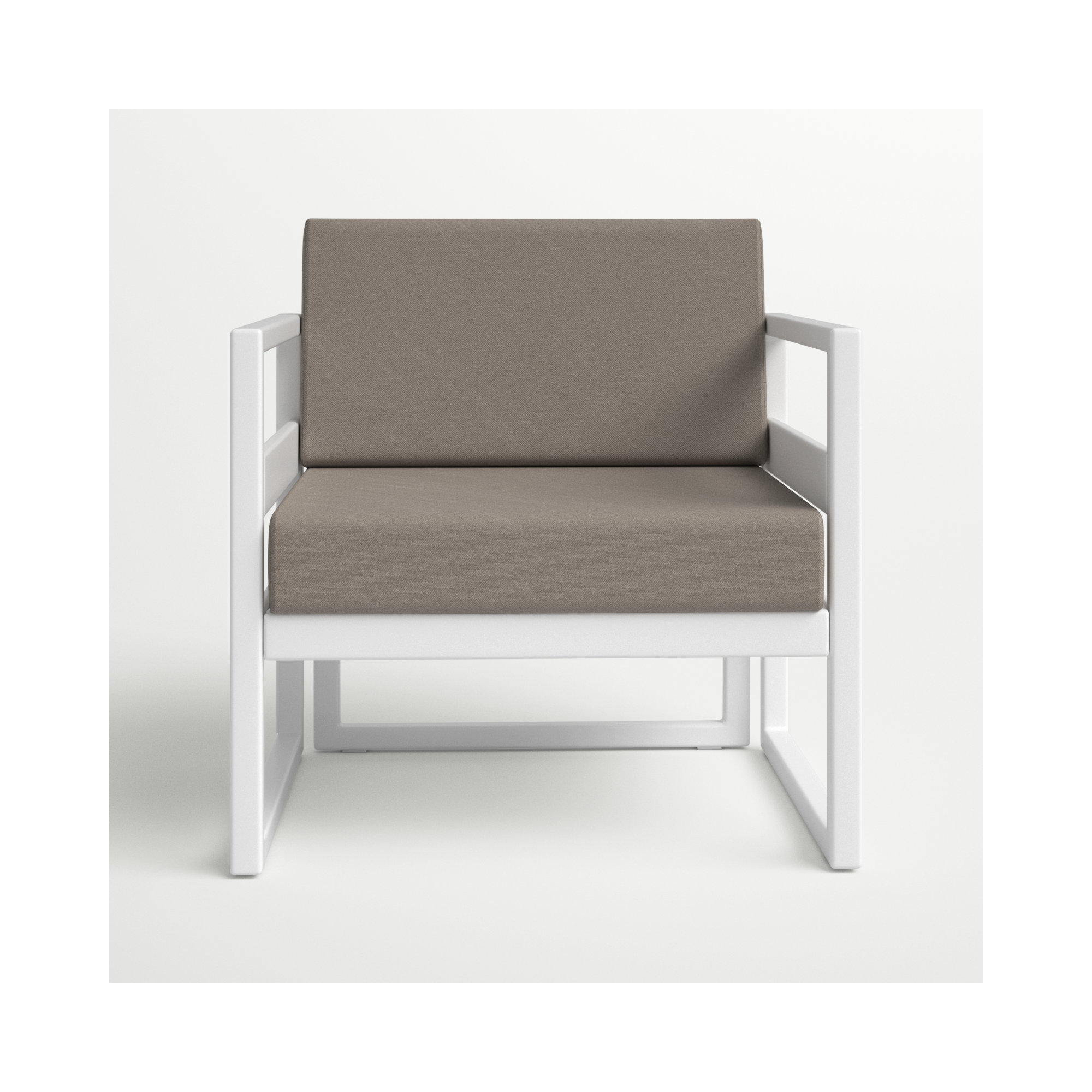 Lane Outdoor Lounge Chair, Taupe, White