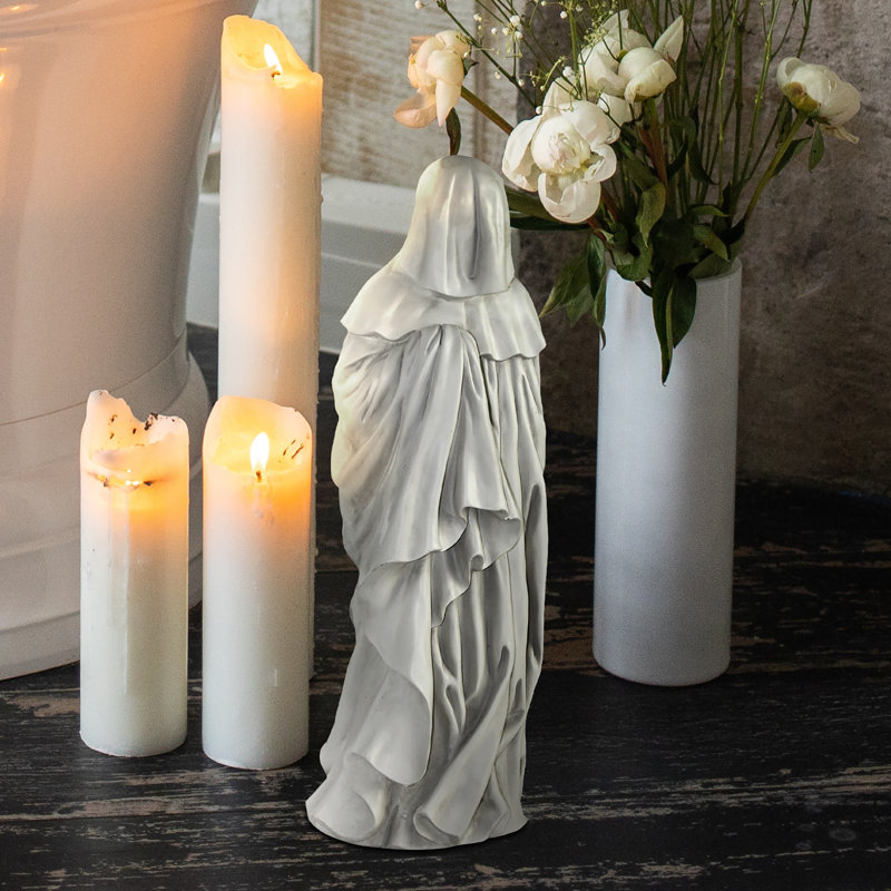 Large Gray Faux Stone French Weeper Statue