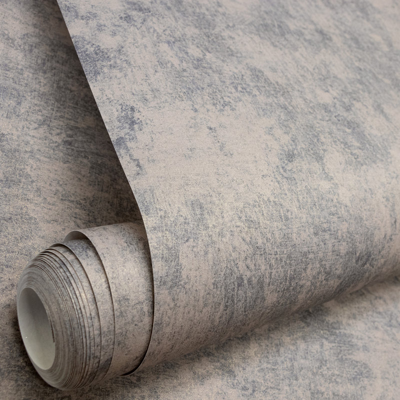 Julie Feels Home Glitter/Shimmer Plain Texture Wallpaper Roll, Ash