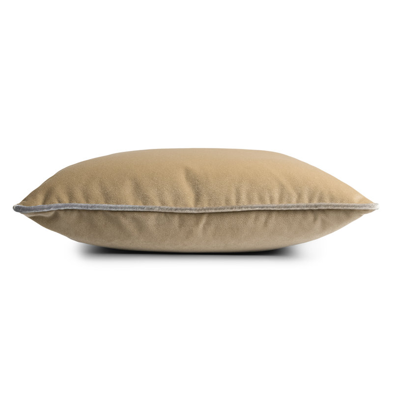 Velvet Pillow Cover & Insert, Nickel, Rectangle 14"H x 20"W