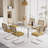 71In Rectangle Glass Top Dining Set With Velvet Chairs-588360854-588360851