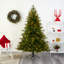 Sapin de Noël vert plume artificielle avec lumières DEL-1875346462
